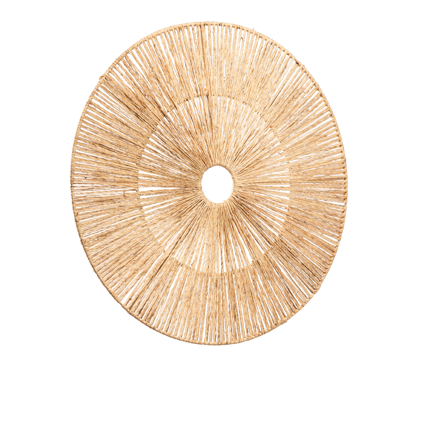 Cirkel, Ø 60cm av jute, med hängare, med metalltråd