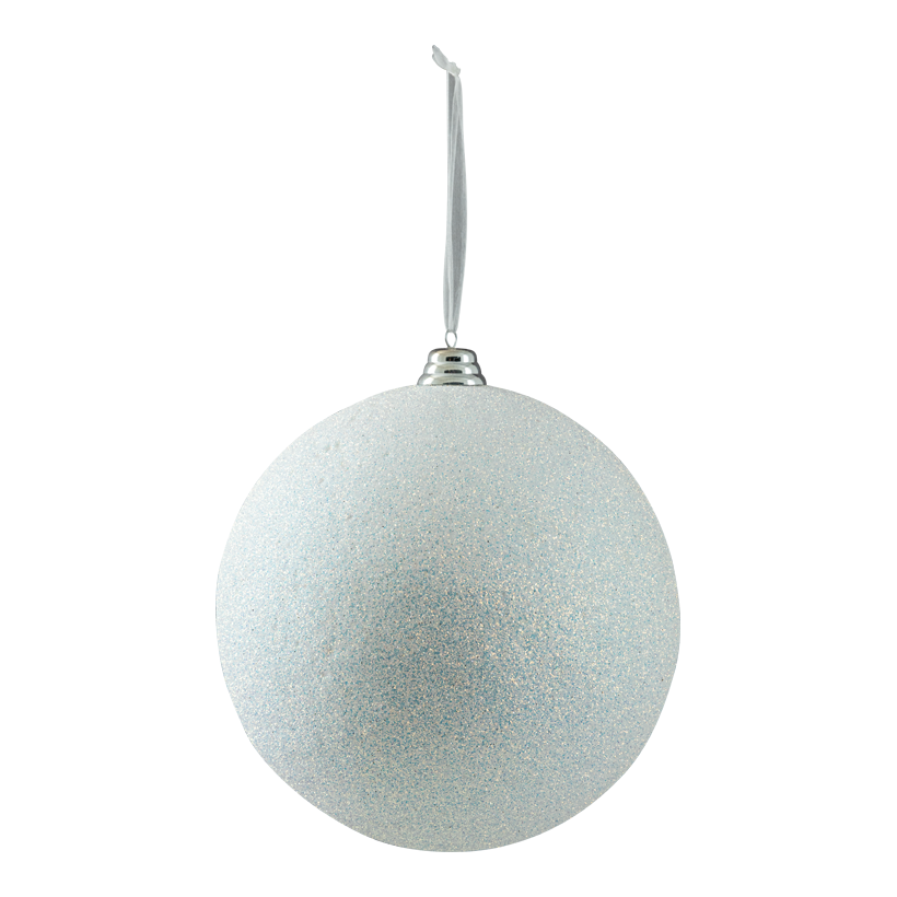 Ball, Ø 25cm out of styrofoam, with hanger, glittering