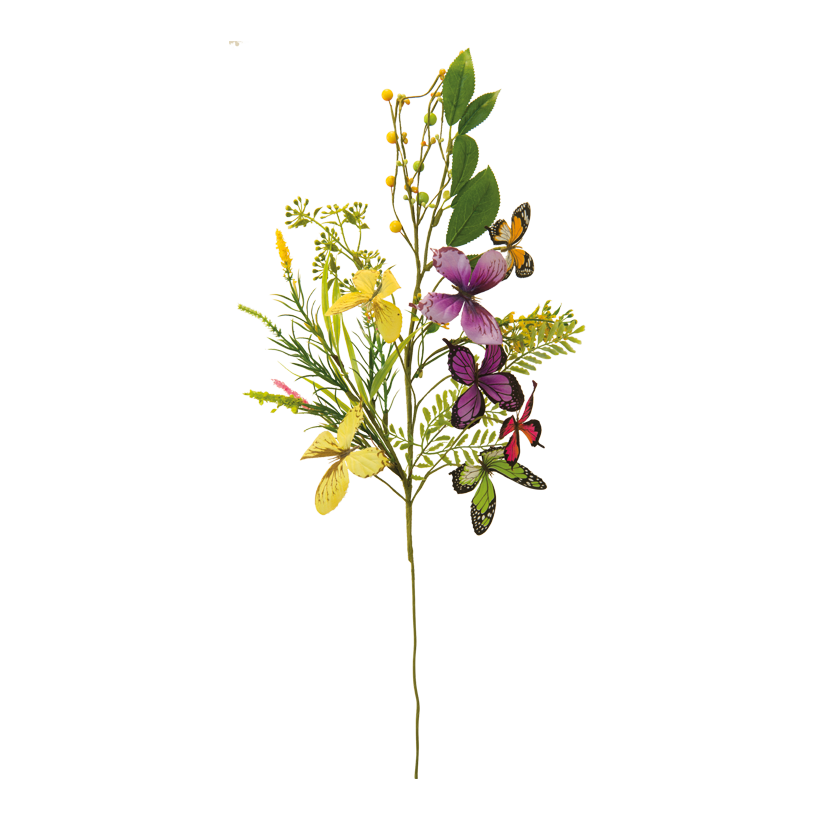 Kvist med fjärilar och fjärilar 76cm Deko ca. 40cm av plast/konstsilke flexibel, ensidig dekorerad