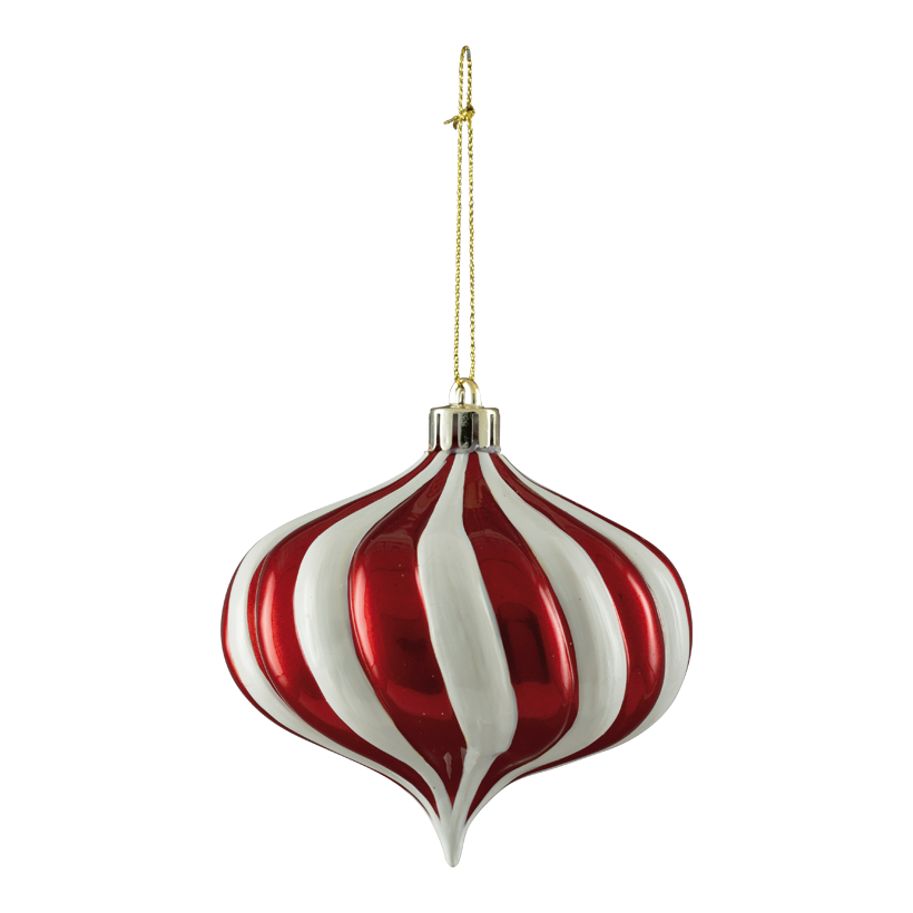 Julkula, Ø 10cm av plast lökformad, med hängare