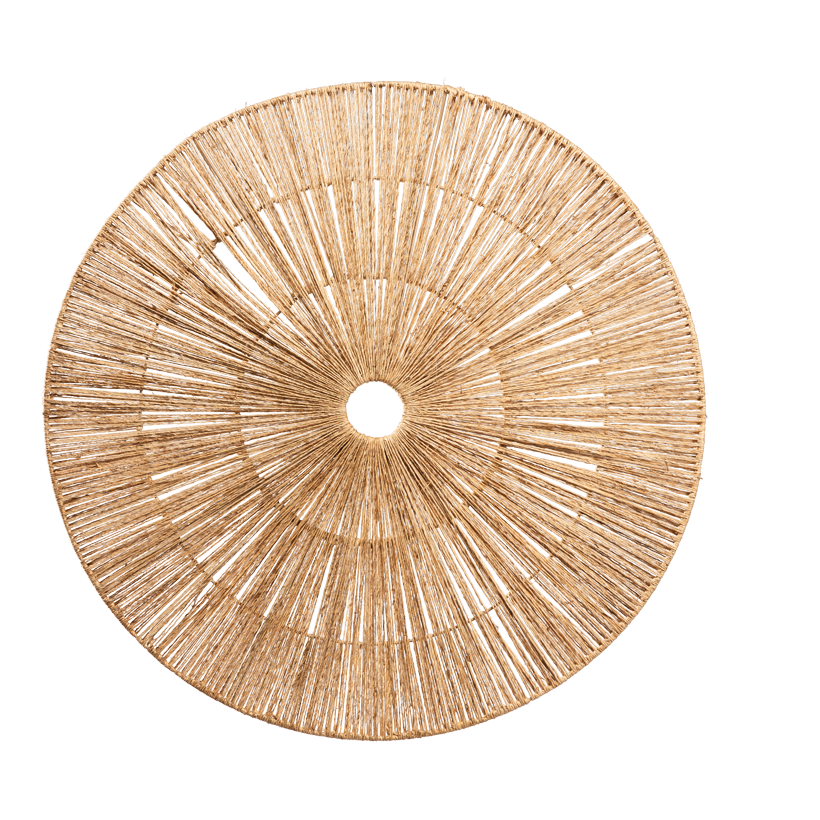 Cirkel, Ø 80cm av jute, med hängare, med metalltråd