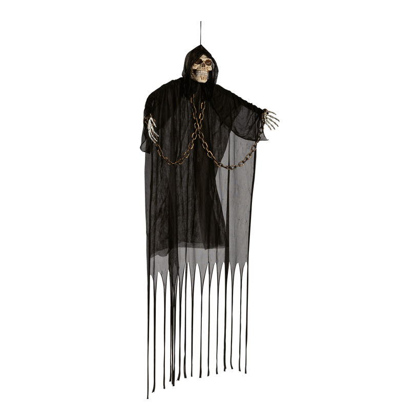Halloweenfigur "Skelett" 190x120x18cm 3x AA Batterien erforderlich av plast/textil rörelse armar & ljudeffekter, med hängare
