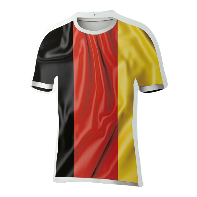 # Football shirt, 60x50cm out of plastic, double-sided printed, flat