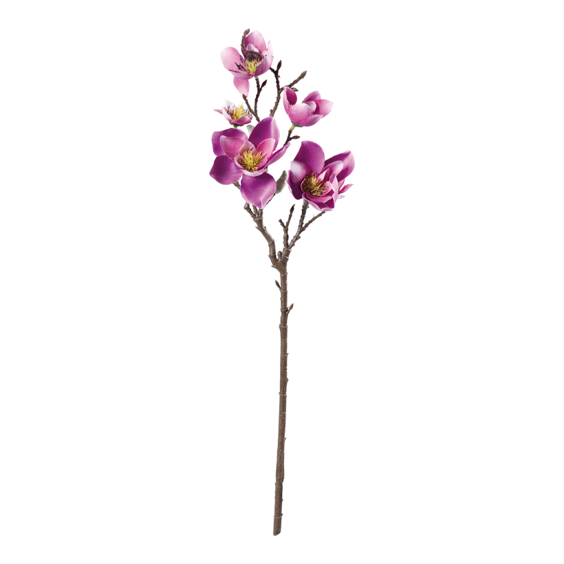 Magnolia kvist 49cm Stiel: 26cm med 5 blommor & 2 knoppar av konstsilke/plast, flexibel