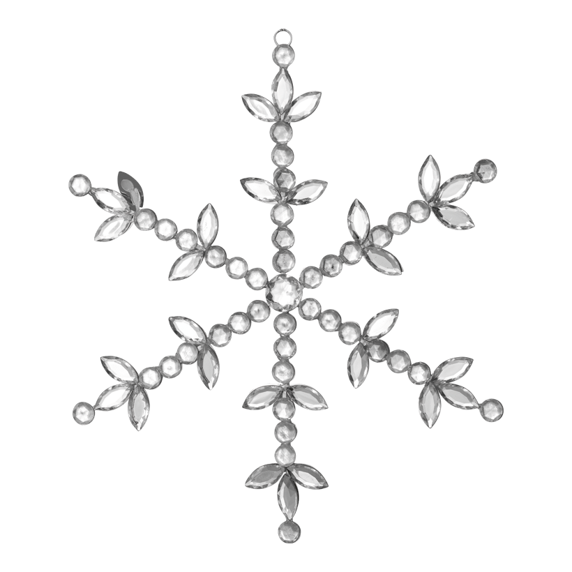 Snöflinga, 26cm med kristallstruktur med hängare