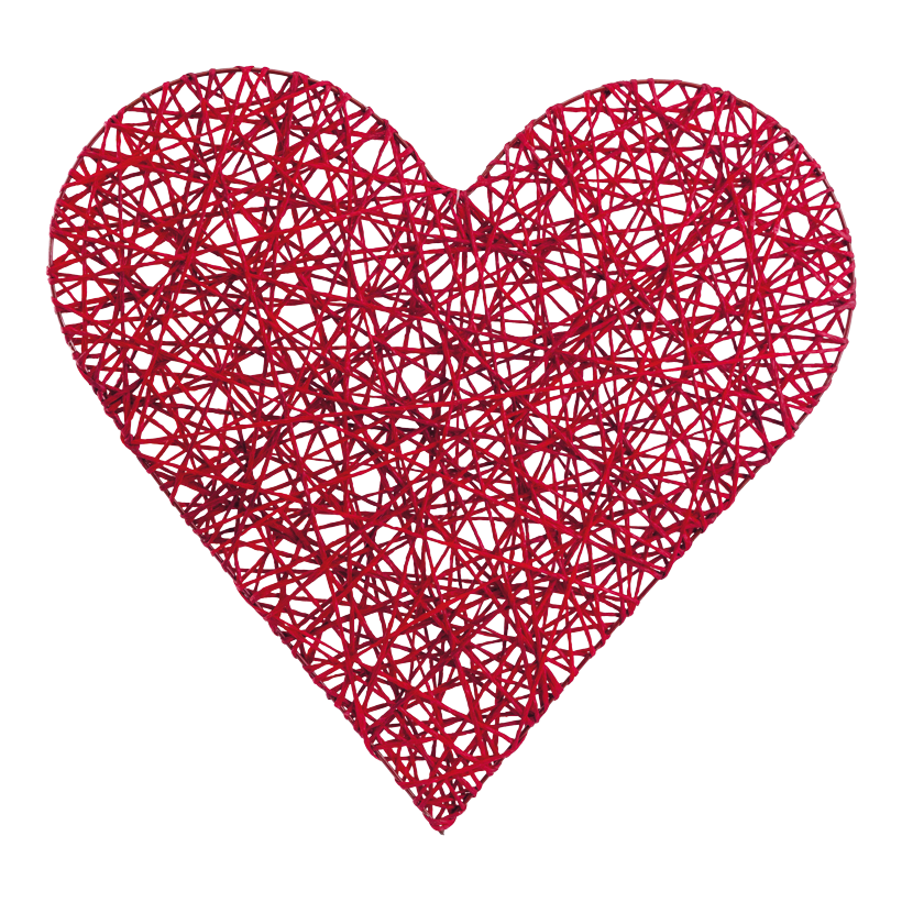 Hjärta 60cm av papper/tråd platt, med nylon hängare