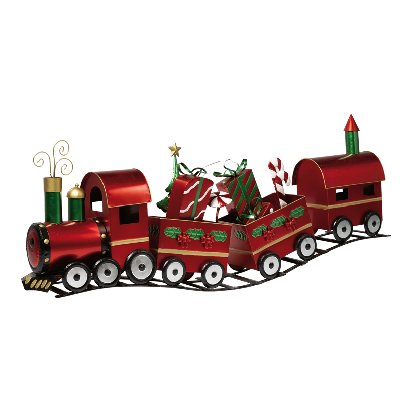 Tåg med vagn, 133x24x53cm ett stycke av plåt