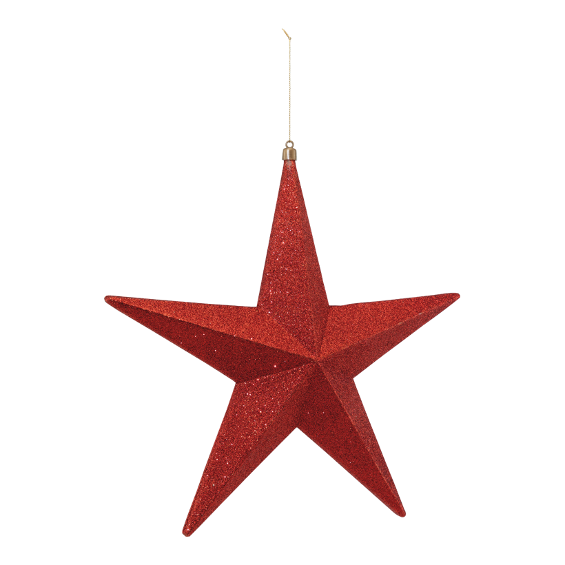 Stjärna, 30cm av plast med glitter, med hängare