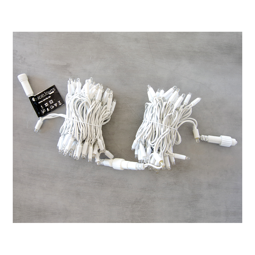 LED-Ljusslinga, 12m Abstand zwischen den LEDs: 10cm 2x 60 lysdioder för utomhusbruk, IP44, 10x kopplingsbar, utan stic