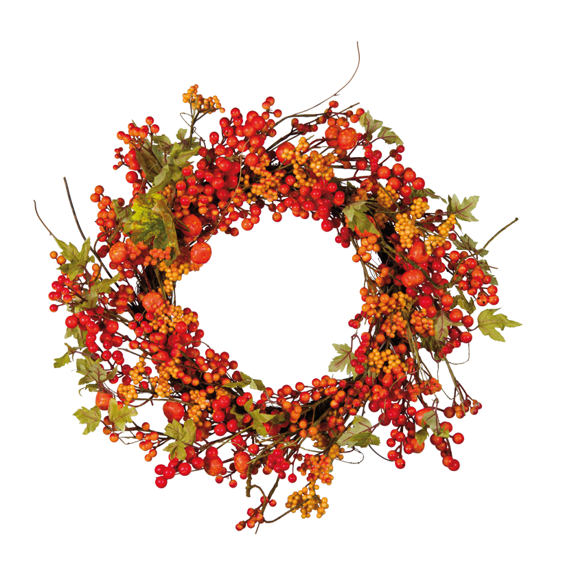 Krans med bär, Ø 60cm av frigolit/plast