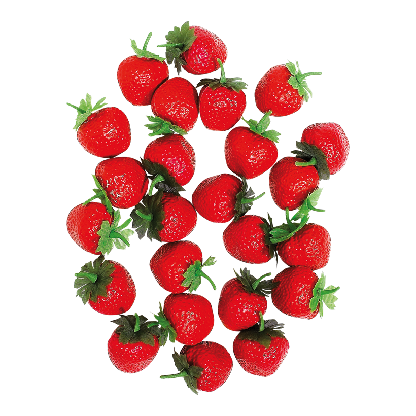 Jordgubbar, Ø 4 cm plast, 24 st/kartong