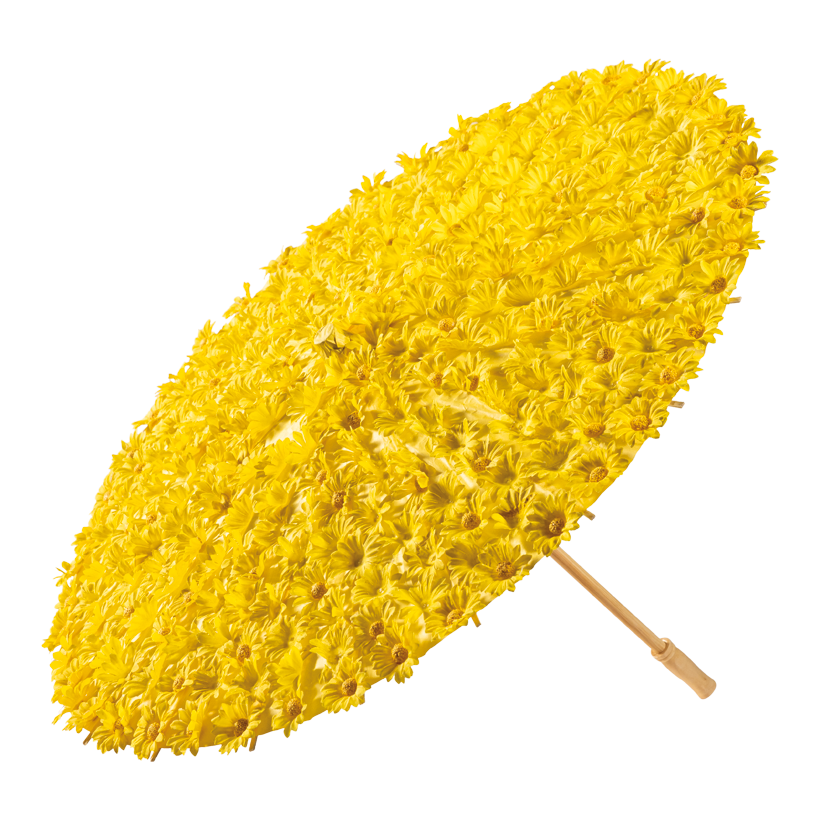 Paraply med tusensköna blommor, Ø 60cm av bambu/papper/konstsilke