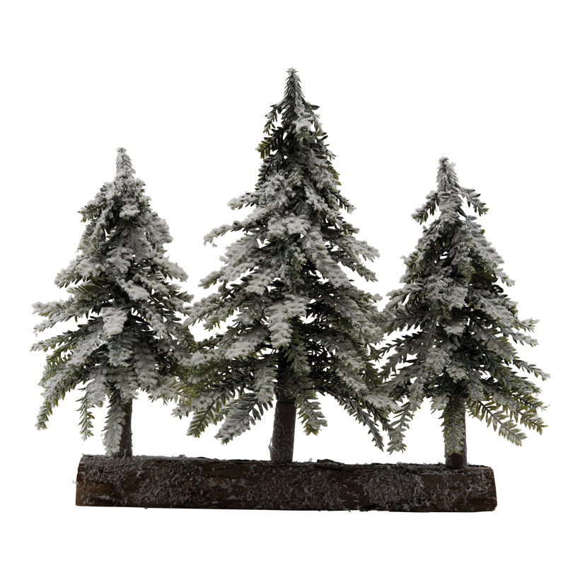 Noble fir, 34cm 24x13cm & 32x15cm & 24x13cm 3 pcs., out of plastic/wooden, with wooden base