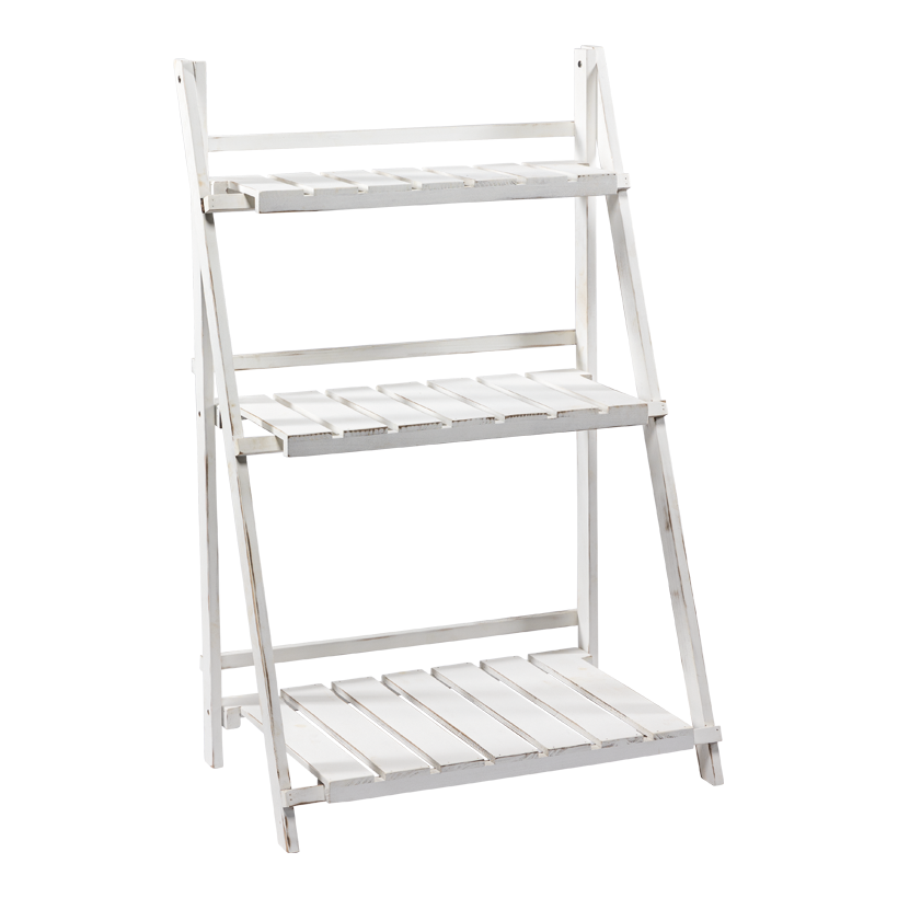 Trähylla 94x60x35cm med 3 fack trä, hopfällbar