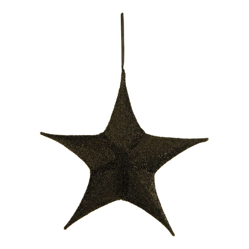 Textil stjärna, Ø 40cm 5-uddig gjord av polyester, med dragkedja och hängare, gli