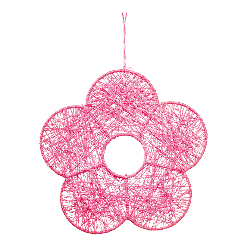 Blomma av jute Ø 45cm av tråd med hängare