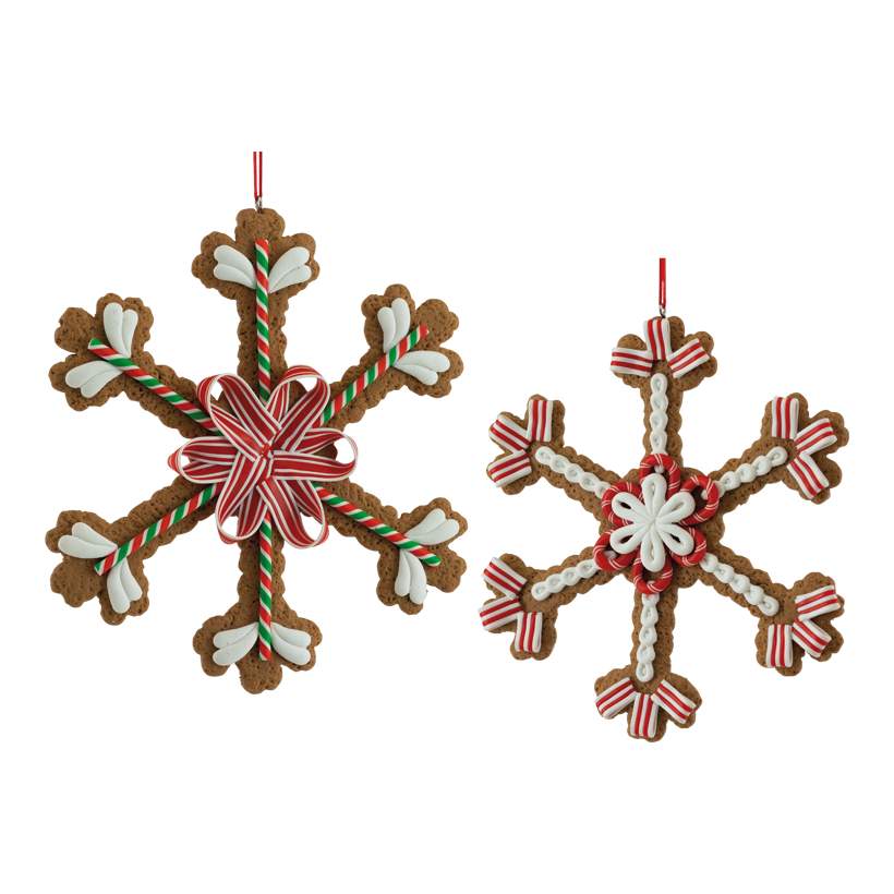 Pepparkakor "snöflingor", 15cm 2-sidig av plast, med hängare
