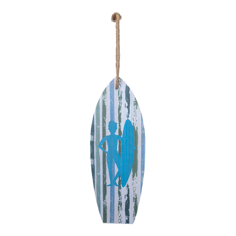 Surfbräda H: 60cm B: 22cm med rephängare motiv 1, av trä