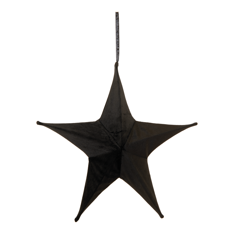 Textil stjärna, Ø 40cm 5-uddig gjord av sammet, vikbar, med dragkedja och hängare