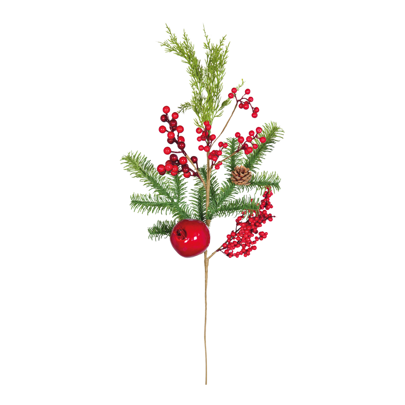 Grankvist, 80x25cm Stiel: 35cm av plast/frigolit dekorerad, flexibel