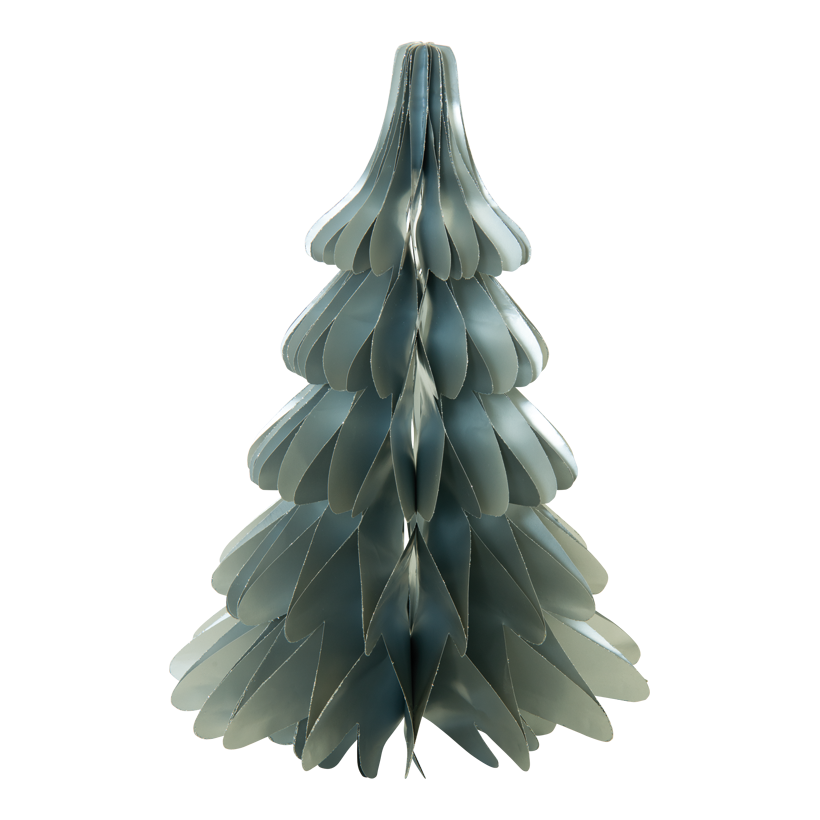 Julgran, 40cm självstående vikbar, utan papper, med silverglittrande kanter,