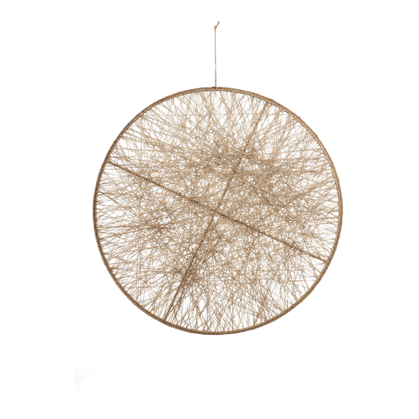 Cirkel av jute Ø 90cm av tråd med hängare
