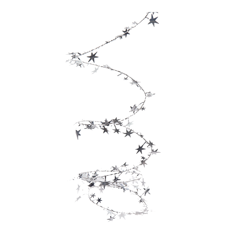 Trådgirlang, 270cm med foliestjärnor