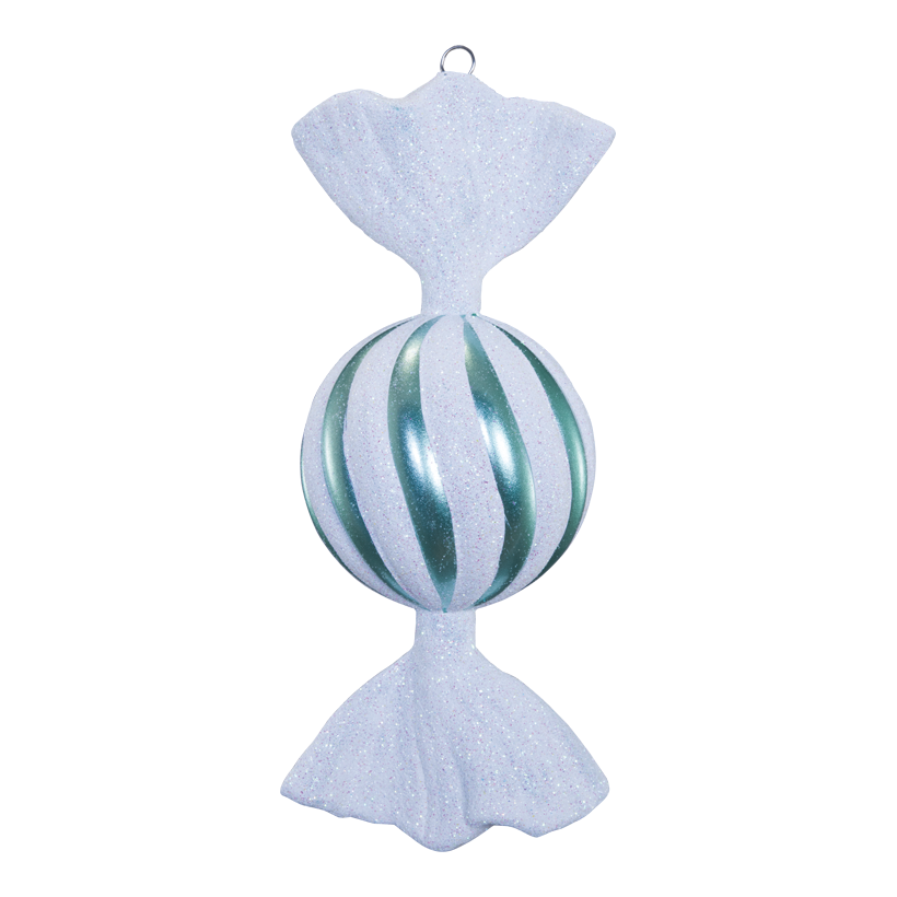 Candy, 17cm Ø 7cm out of plastic, round, glitter, with hanger