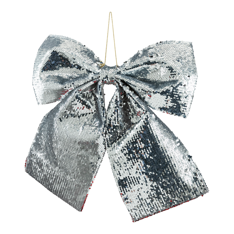 Rosett med glitter 50x45cm av textil med hängare